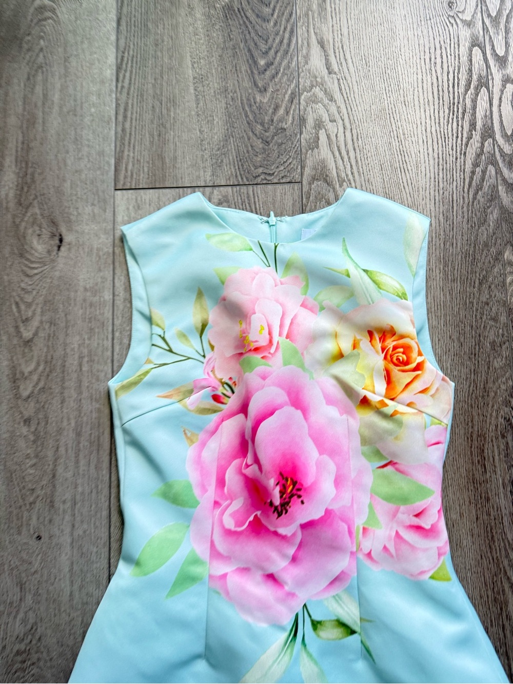 elliatt harper blue & pink floral print A-line shift mini dress size XS NEW - Picture 9 of 15